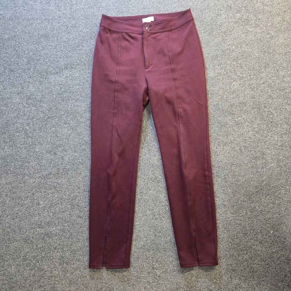 Maeve Pants Womens Size 8 Red Burgundy Tapered Twill Flat Front Career Capsule